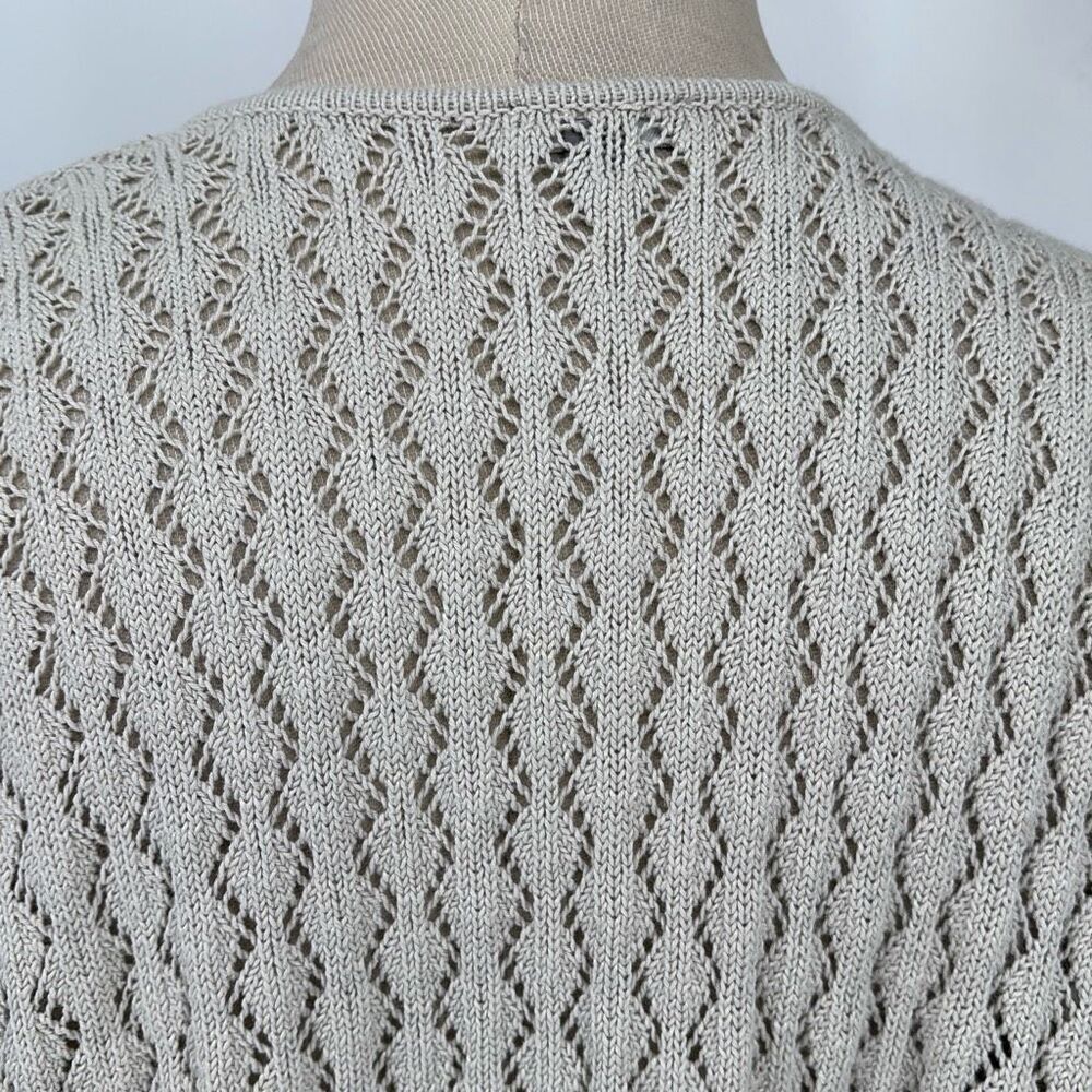 J.Jill Pointelle Open Front Drape Front Cardigan … - image 4